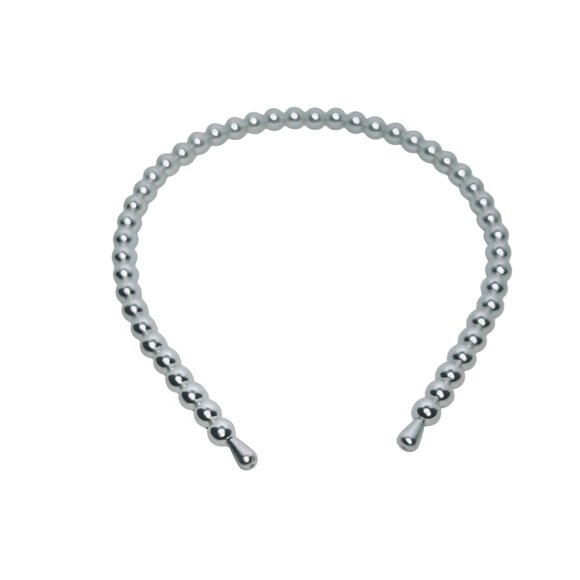 Pair Of Dressy Headbands - Gold Tone Cuban Chain and Faux Pearl (5568) - Picture 10 of 10